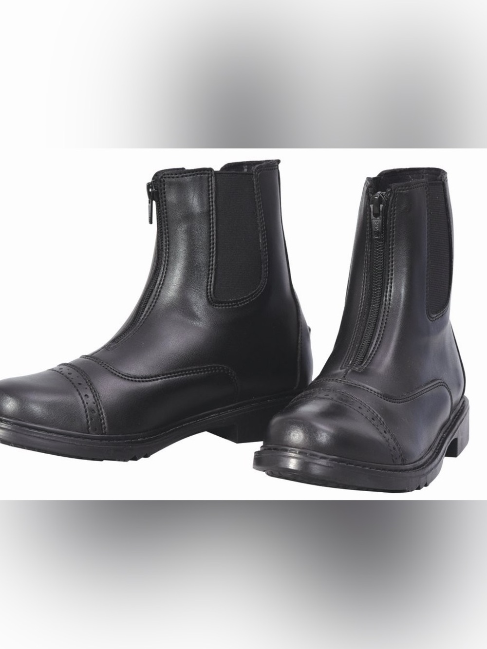 TuffRider Ladies Starter Front Zip Paddock Boots | Durable, 9 Black